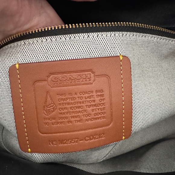 Coach Black Leather Haversack - Picture 7 of 14